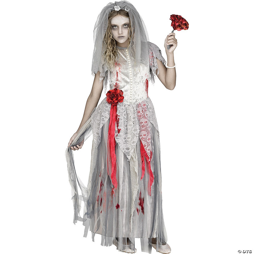 Girl's Zombie Bride Costume Image