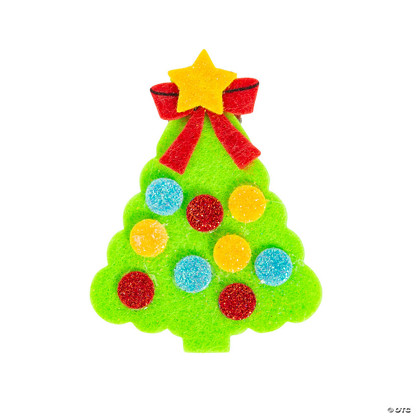 Glitter Felt Christmas Pin Craft Kit - Makes 12 Image