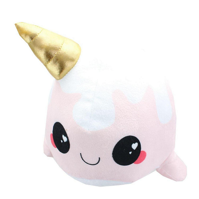 Glitter Galaxy 12-Inch Ice Cream Cone Horn Pink Narwhal Collectible Plush Image
