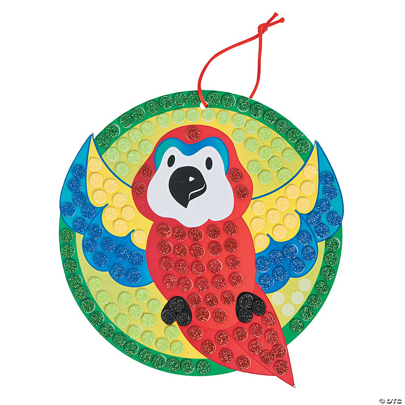 Glitter Mosaic Tropical Parrot Craft Kit- Makes 12 Image