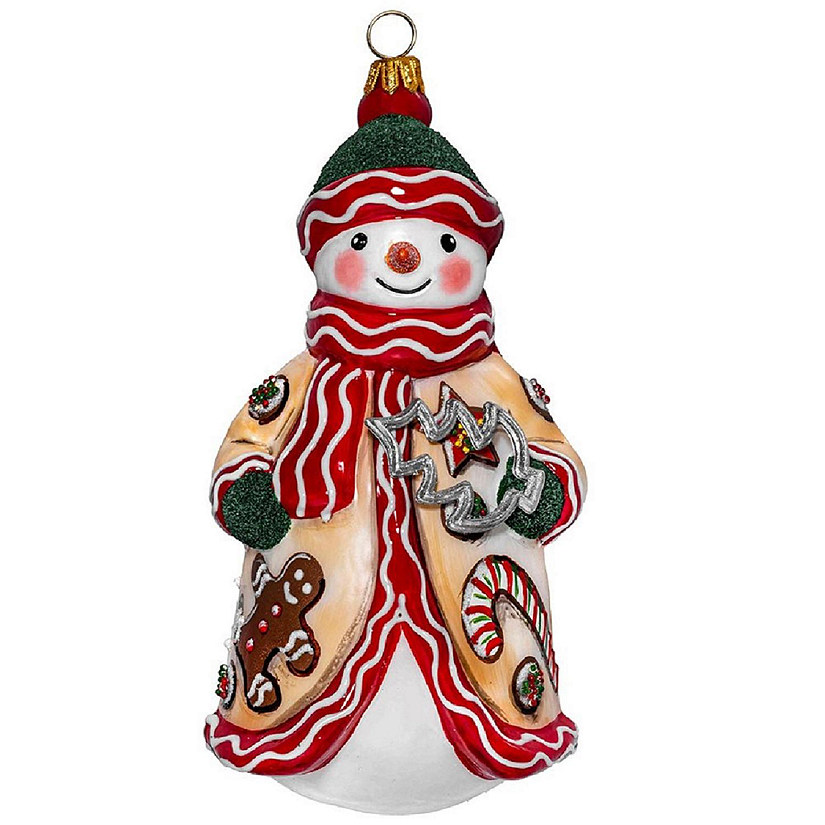 Glitterazzi Christmas Cookie Baker Snowman Claus Polish Glass Ornament Image
