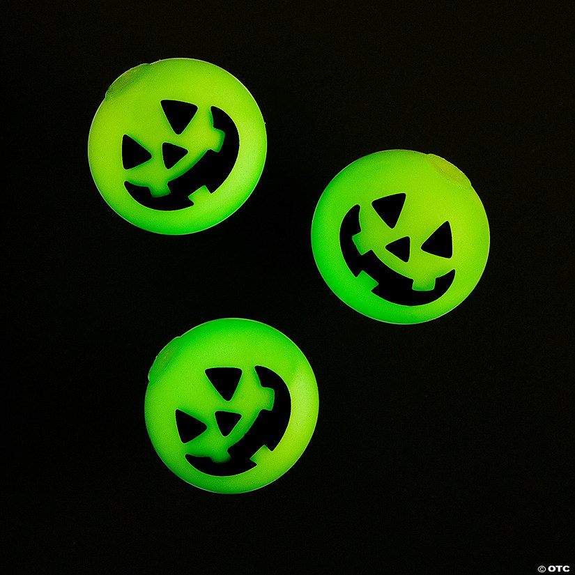 Glow-in-the-Dark Jack-O&#8217;-Lantern Halloween Squeeze Balls - 12 Pc. Image