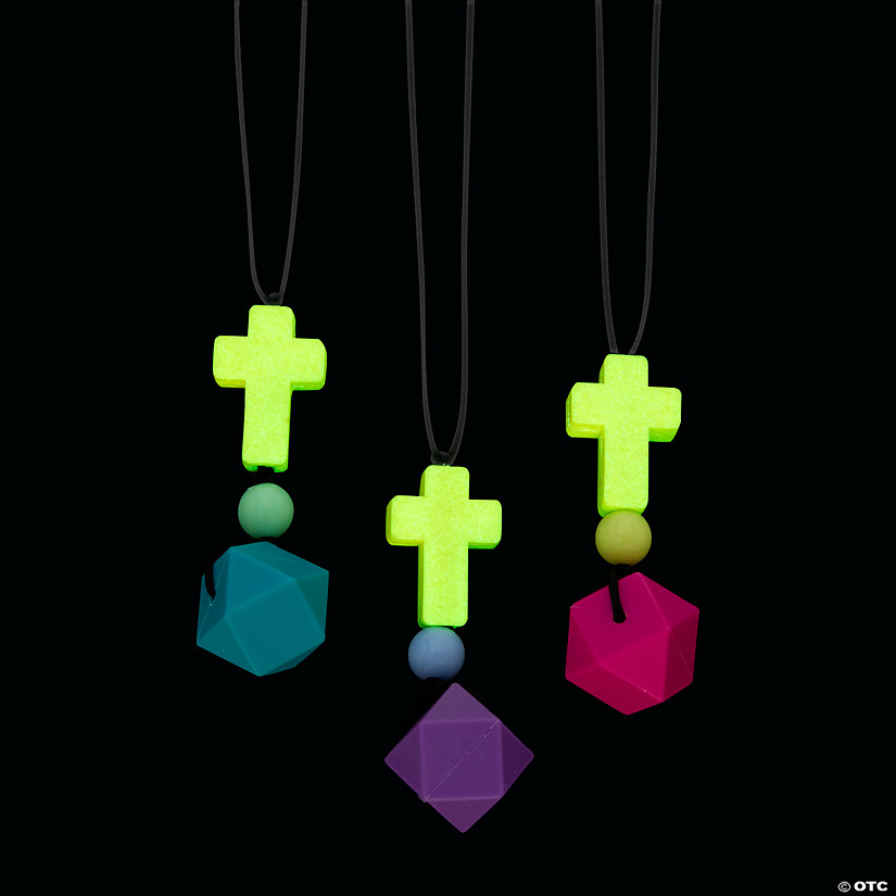 Glow-in-the-Dark Religious Be the Light Sensory Necklaces - 12 Pc. Image