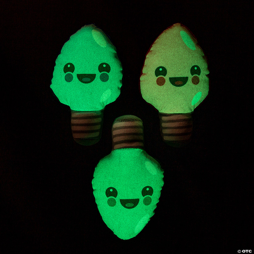 Glow-in-the-Dark Stuffed Christmas Light Toys - 6 Pc. Image