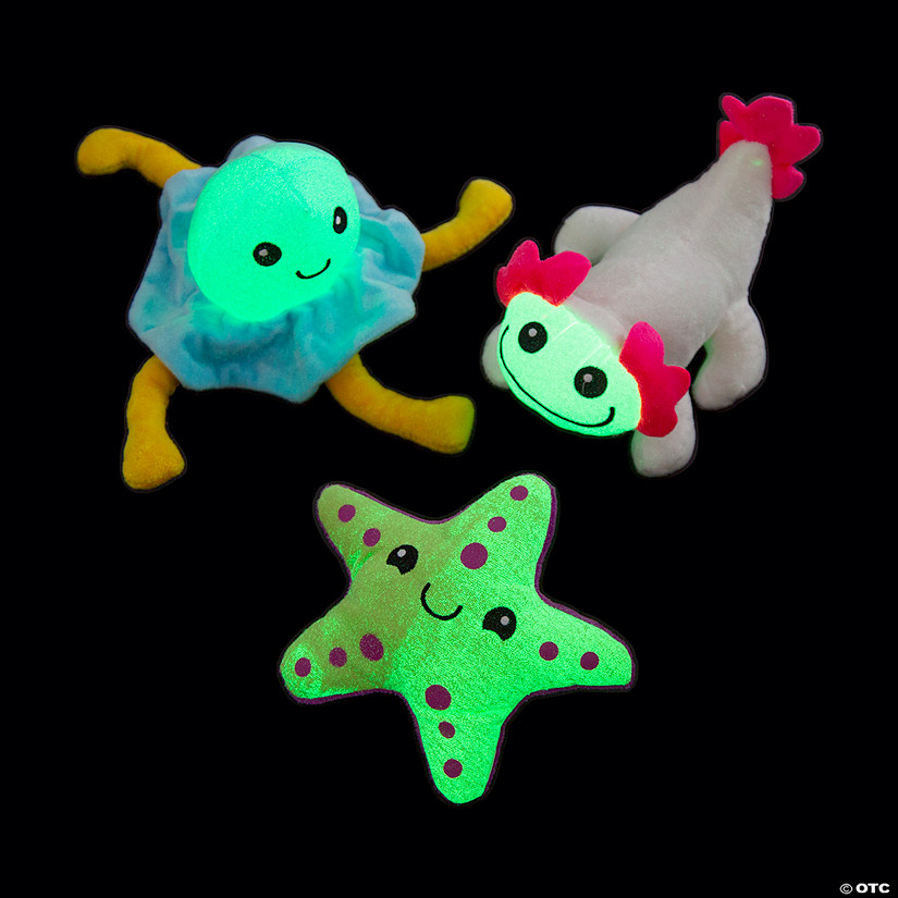Glow-in-the-Dark Stuffed Sea Creatures - 6 Pc. Image
