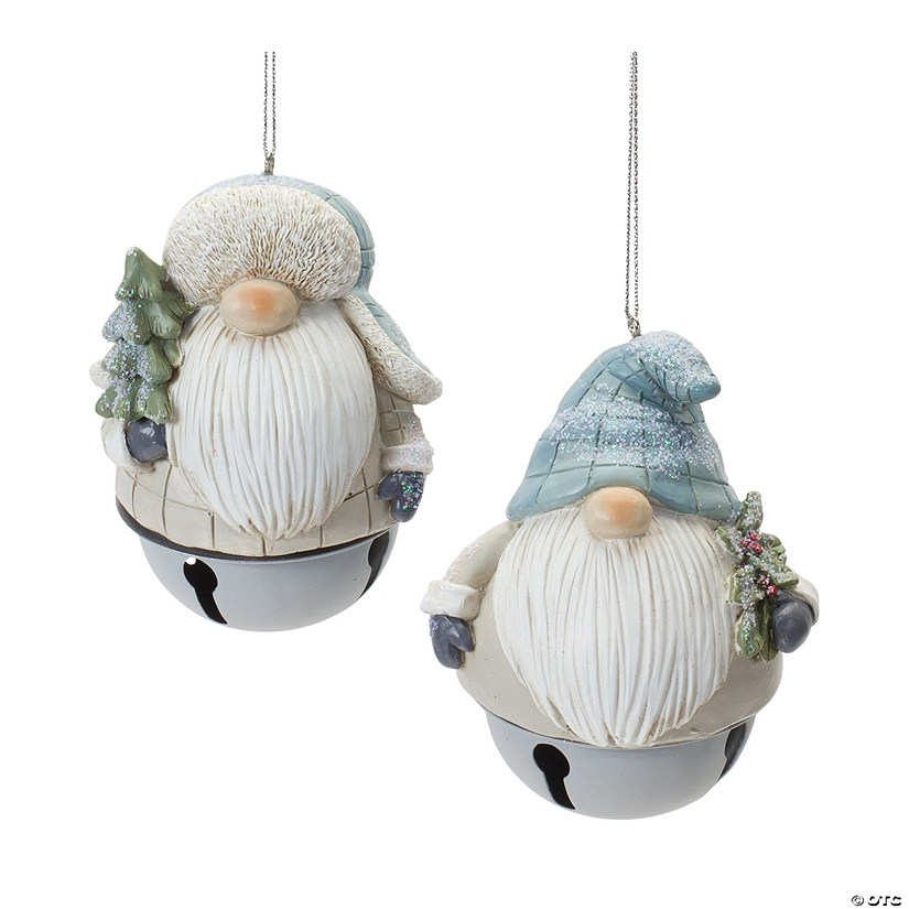 Gnome Sleigh Bell Ornament (Set Of 12) 4.25"H Resin Image