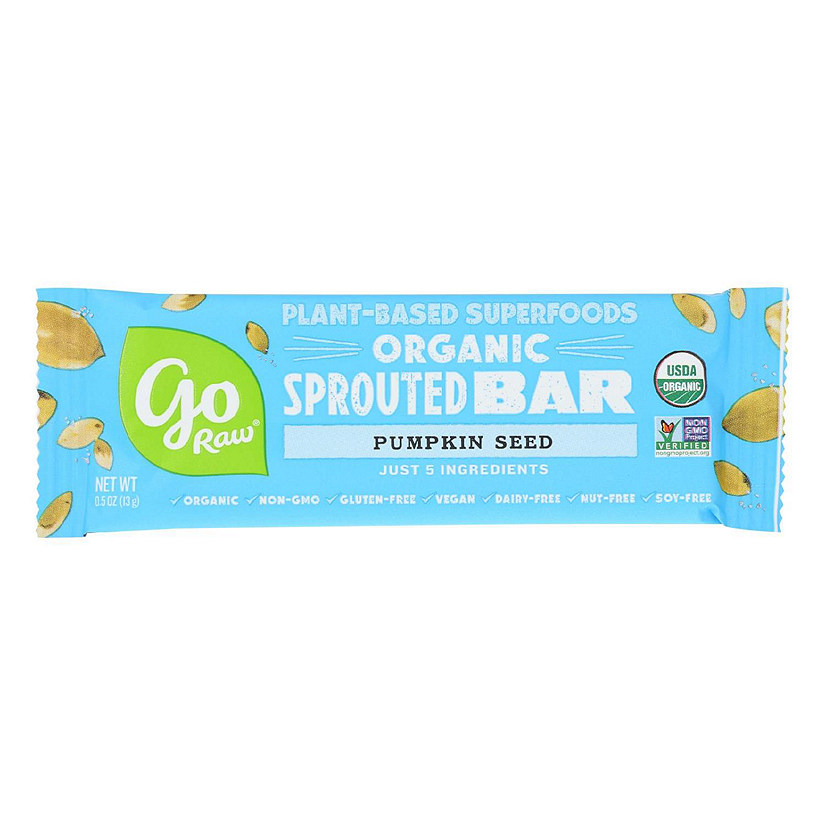 Go Raw - Organic Sprouted Bar - Pumpkin Seed  - Case of 10 - 0.5 oz. Image