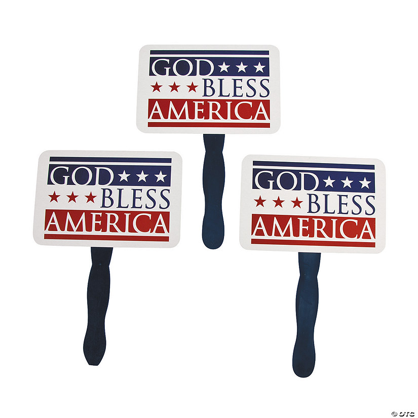 God Bless America Hand Fans - 12 Pc. Image