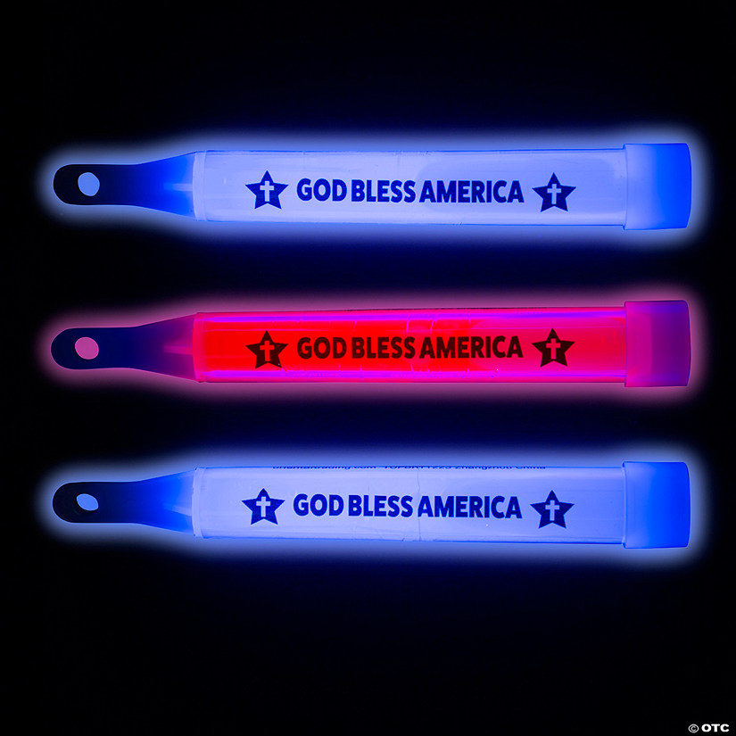 God Bless America Patriotic Glow Sticks - 12 Pc. Image