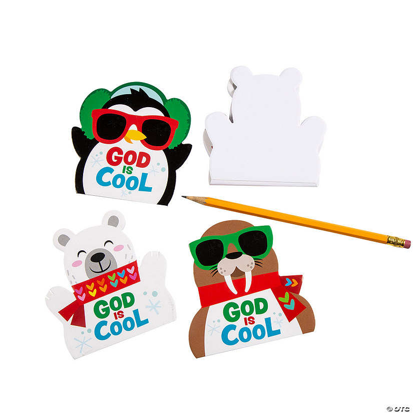 God is Cool Winter Animals Notepads - 24 Pc. Image