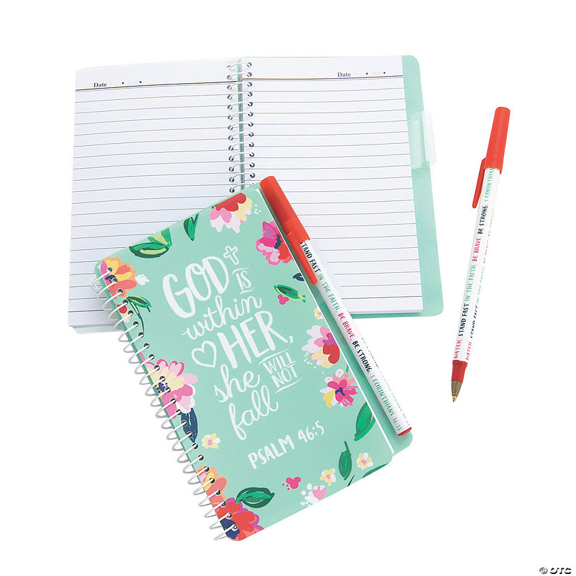God Is Within Her Spiral Notebooks with Pen - 12 Pc. Image