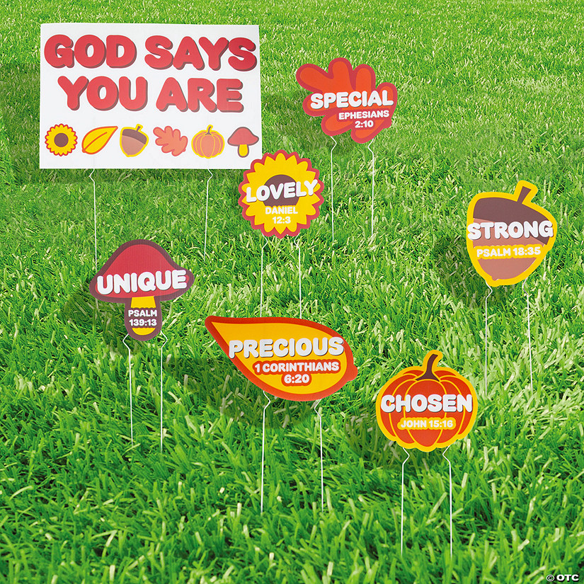 God Says You Are Fall Yard Sign Set - 7 Pc. Image