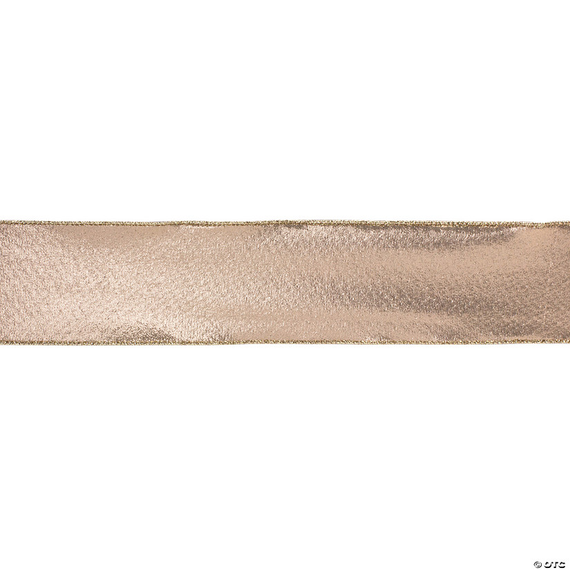 Gold 2.5" X 10 Yds. Ribbon Wired Polyester Image