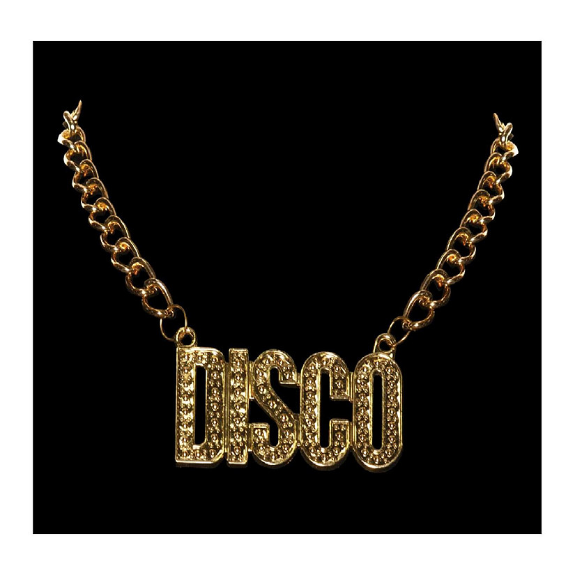 Gold Disco Chain Necklace Costume Jewelry Image