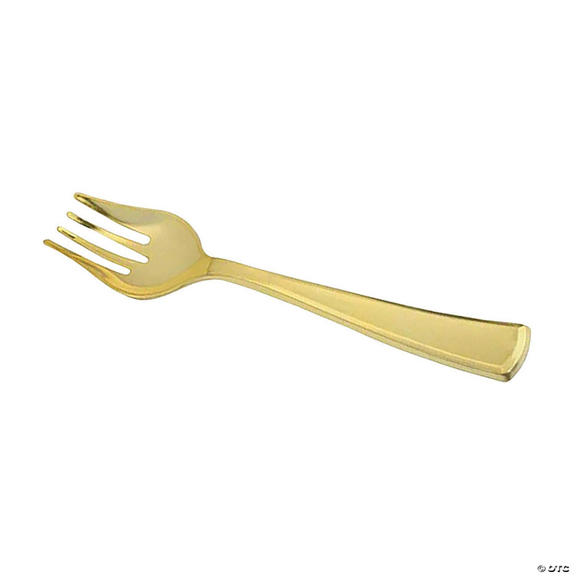 Gold Disposable Plastic Serving Forks (50 Serving Forks) Image