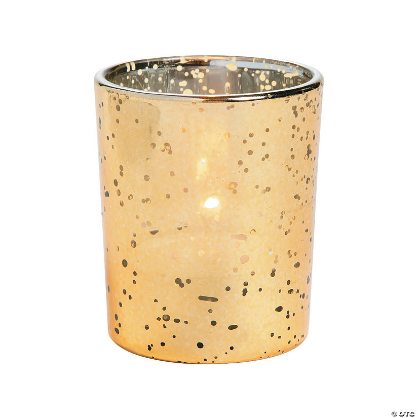Gold-Flecked Mercury Glass Votive Candle Holders - 12 Pc. Image
