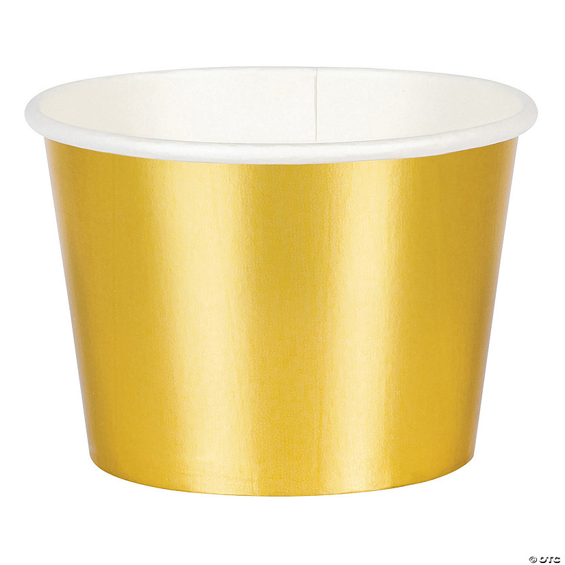 Gold Foil Disposable Paper Snack Cups - 8 Ct. Image