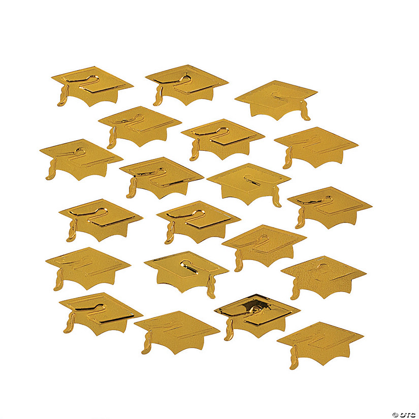 Gold Graduation Cap Confetti Image