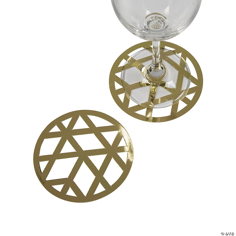 Gold Laser Cut Round Coasters - 12 Pc. Image