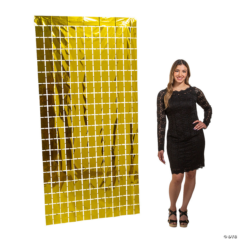 Gold Metallic Fringe Square Curtain Image