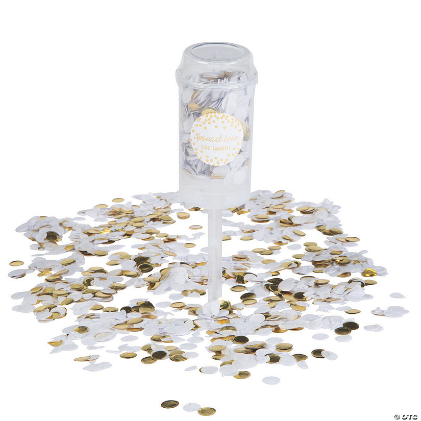 Gold Push-Up Confetti Poppers - 2 Pc. Image
