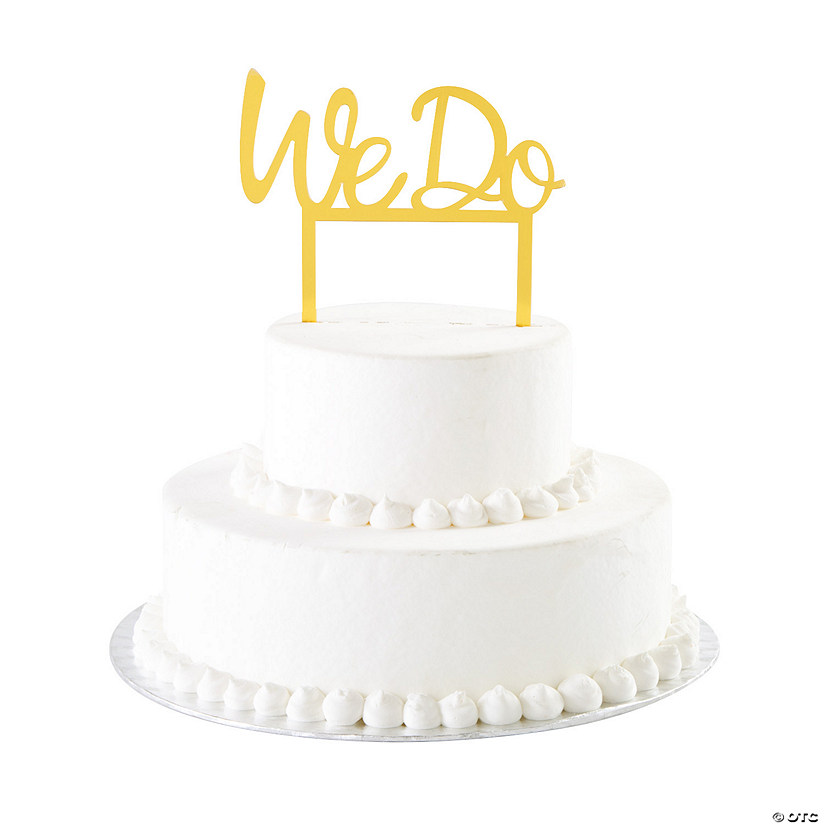 Gold We Do Wedding Cake Topper Image