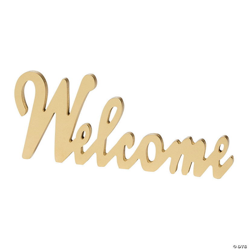 Gold Welcome Table D&#233;cor Sign Image