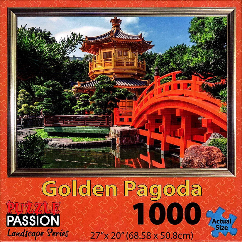 Golden Pagoda 1000 Piece Landscape Jigsaw Puzzle Image