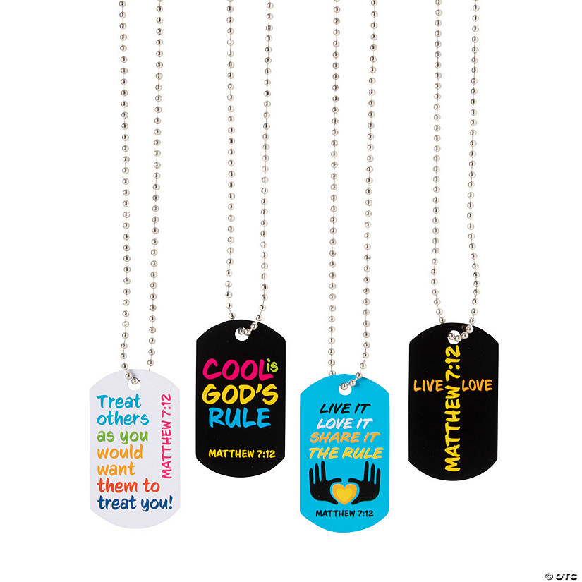 Golden Rule Dog Tag Necklaces - 12 Pc. Image