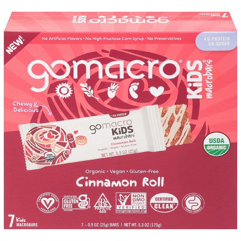 Gomacro - Bar Cinnamon Roll Kid - Case of 7-6.3 OZ Image