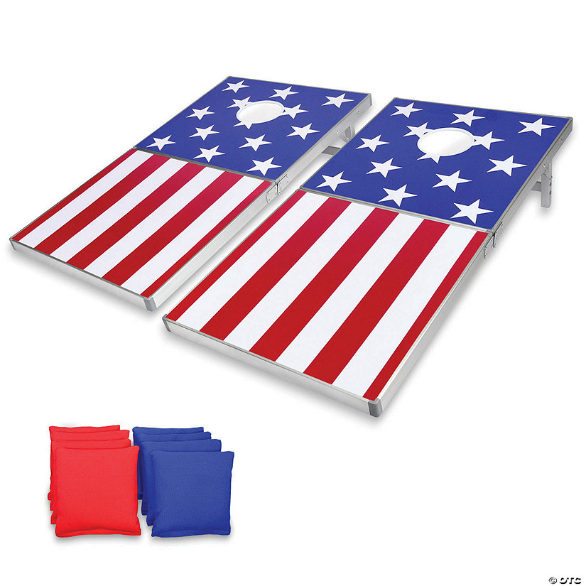 GoSports Cornhole PRO Regulation Size Game Set - American Flag Design Image