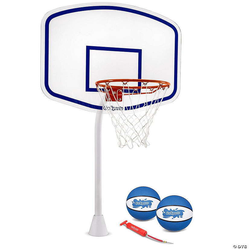 GoSports Deck-Mounted Splash Hoop Elite Inground Pool Basketball Game Image