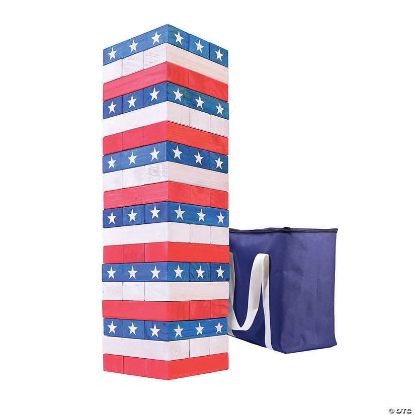 GoSports: Giant Stackin' Stars and Stripes Tumbling Tower Game Image