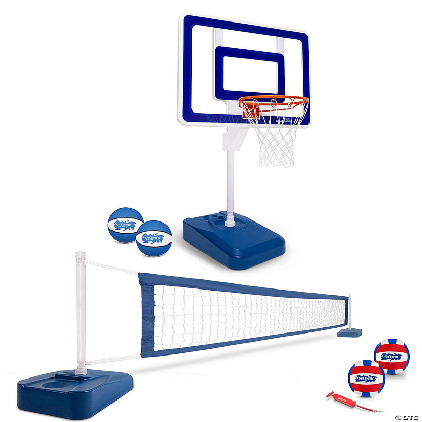 GoSports Splash Hoop ELITE 2-in-1 Pool Basketball & Volleyball Game Set Image