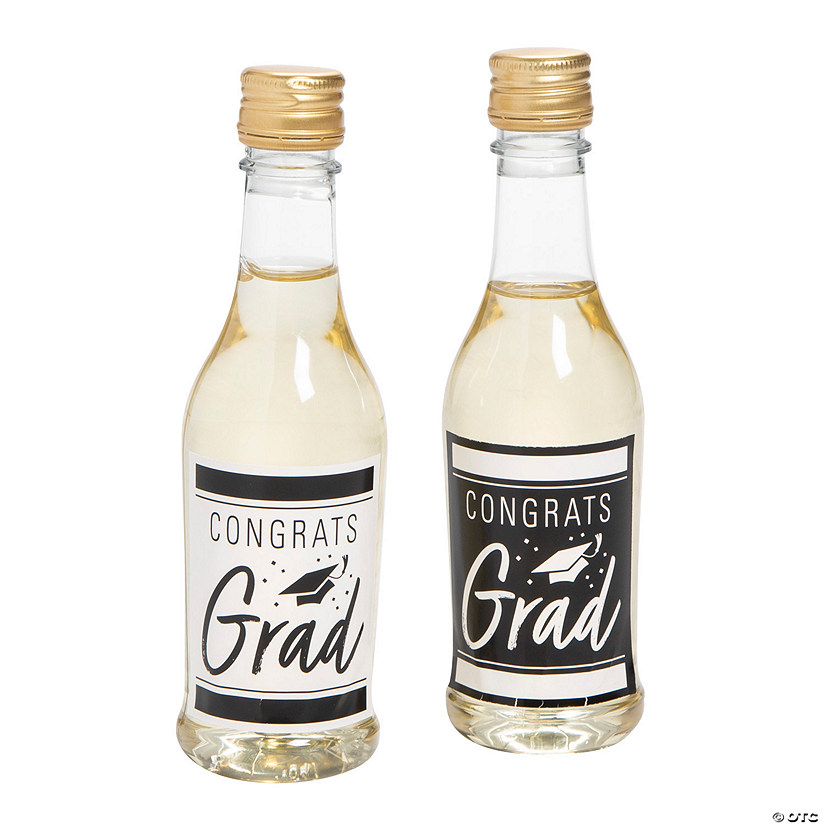 Graduation Party Congrats Grad Mini Wine Bottle Labels - 12 Pc. Image