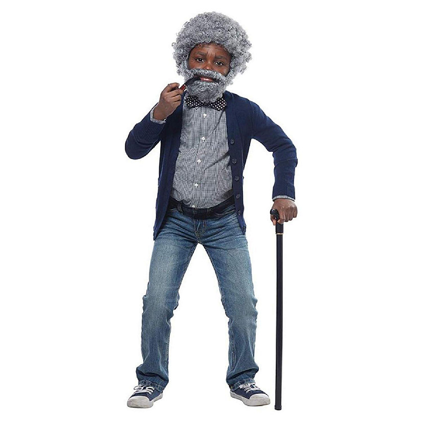 Grandpa Child Costume Wig & Pipe Image