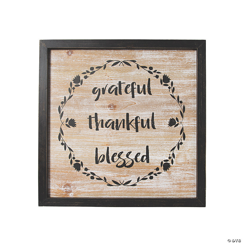 Grateful Thankful Blessed Wall Sign Image