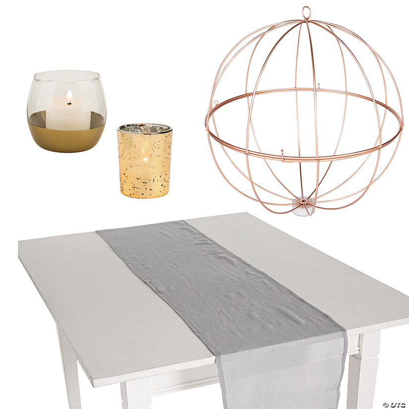 Gray & Gold Accent Centerpiece Kit for 6 Tables Image