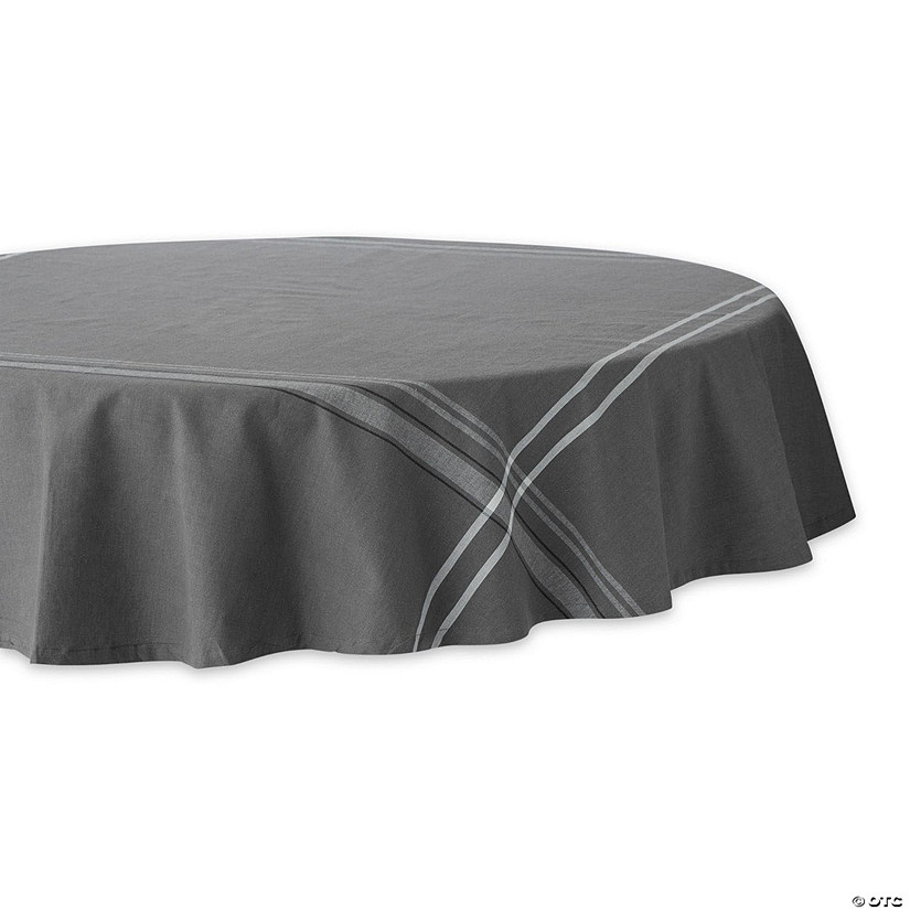 Gray French Chambray Tablecloth 70 Round Image