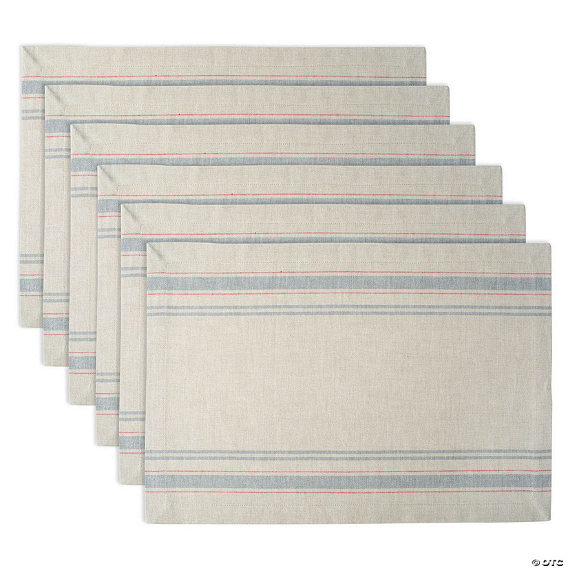 Gray French Stripe Placemat (Set Of 6) Image