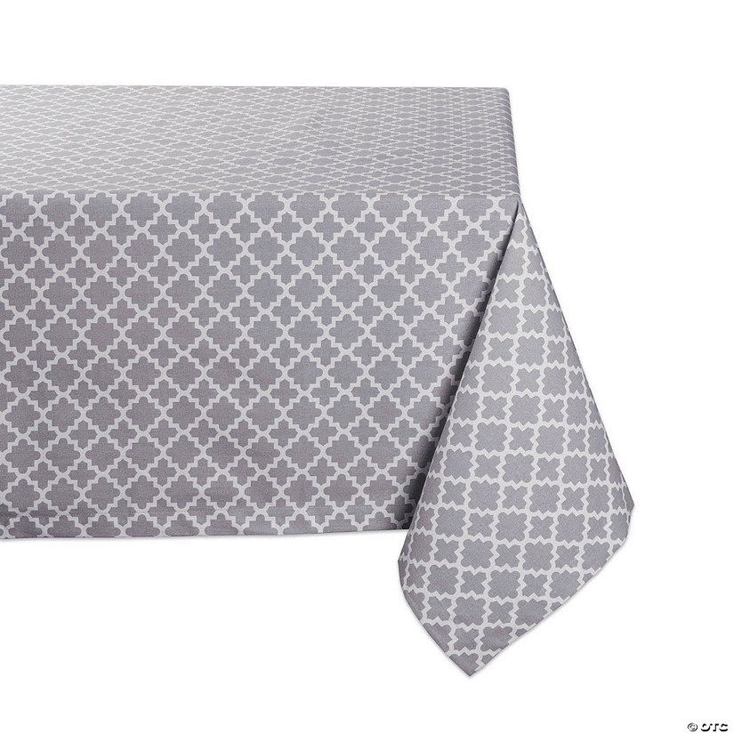 Gray Lattice Tablecloth 60X104 Image