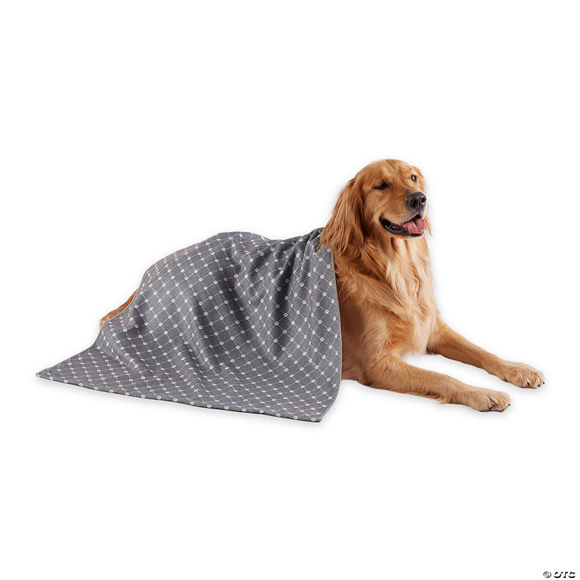 Gray Printed Trellis Paw Pet Towel Image