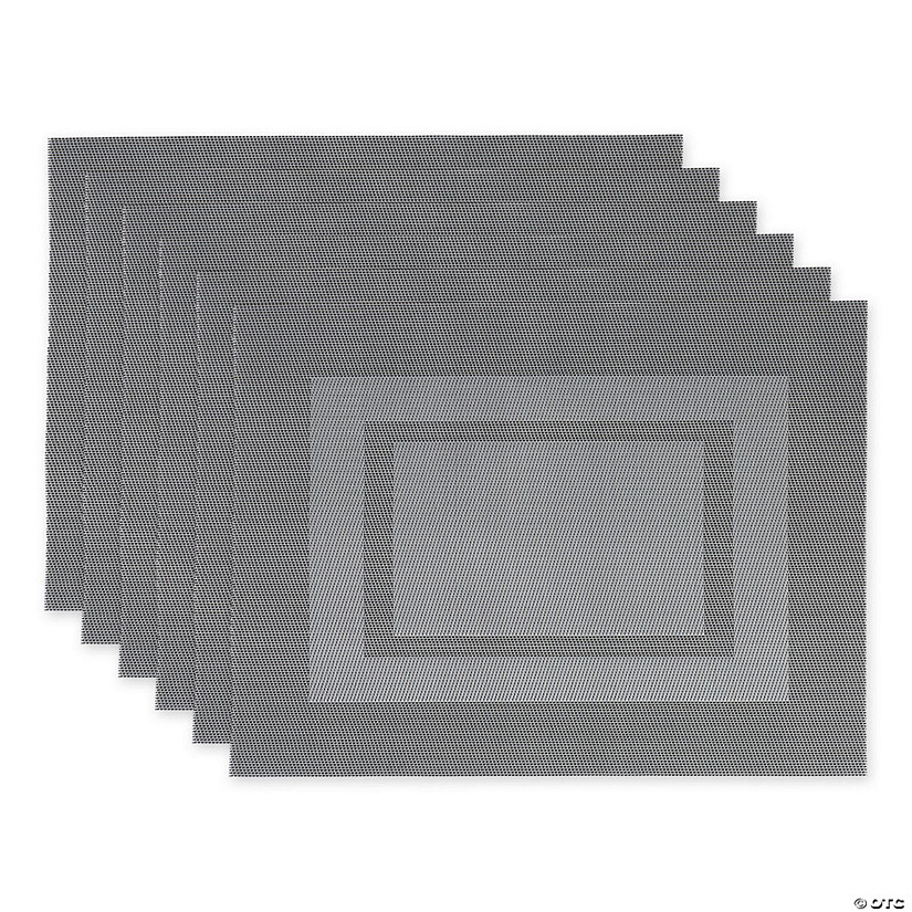 Gray Pvc Doubleframe Placemat (Set Of 6) Image