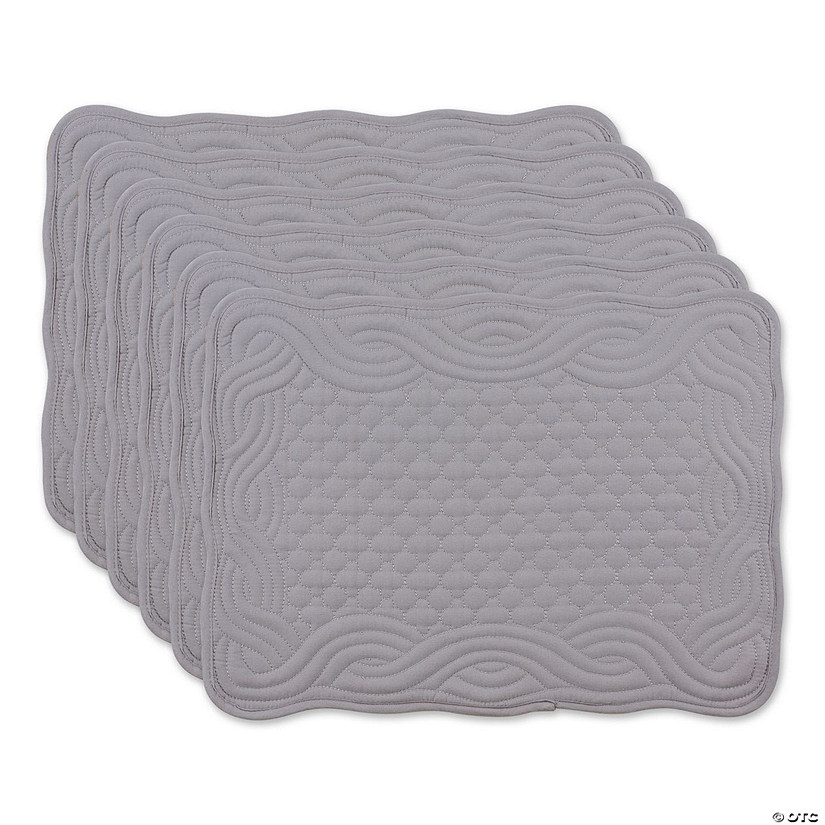 Gray Quilted Farmhouse Placemat (Set Of 6) Image