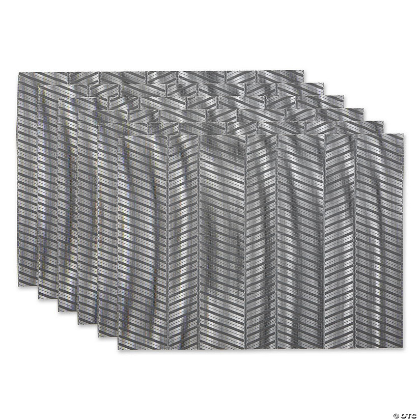 Gray Textured Twill Weave Placemat 6 Piece Image