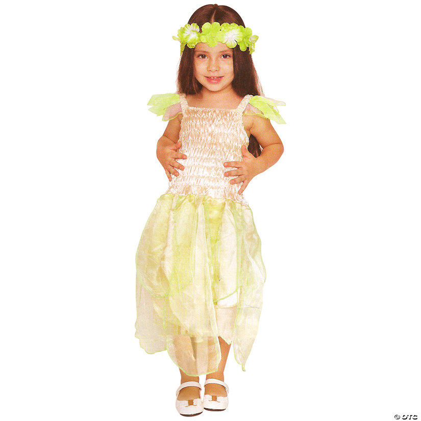 Green and Gold Fairy Girl Child Halloween Costume - Medium Image