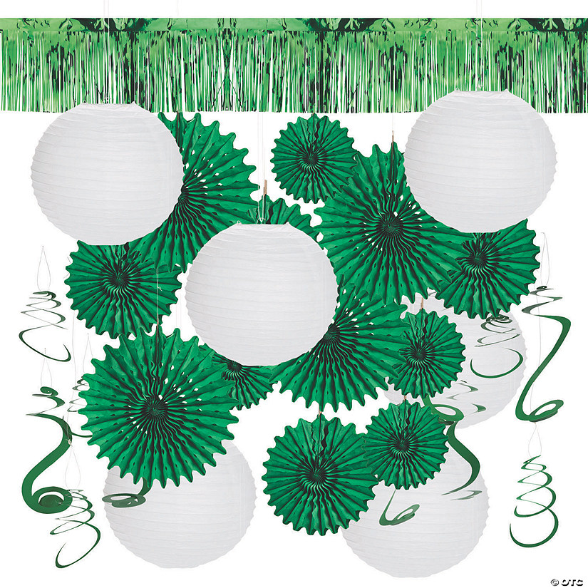 Green & White Hanging Decorating Kit - 31 Pc. Image