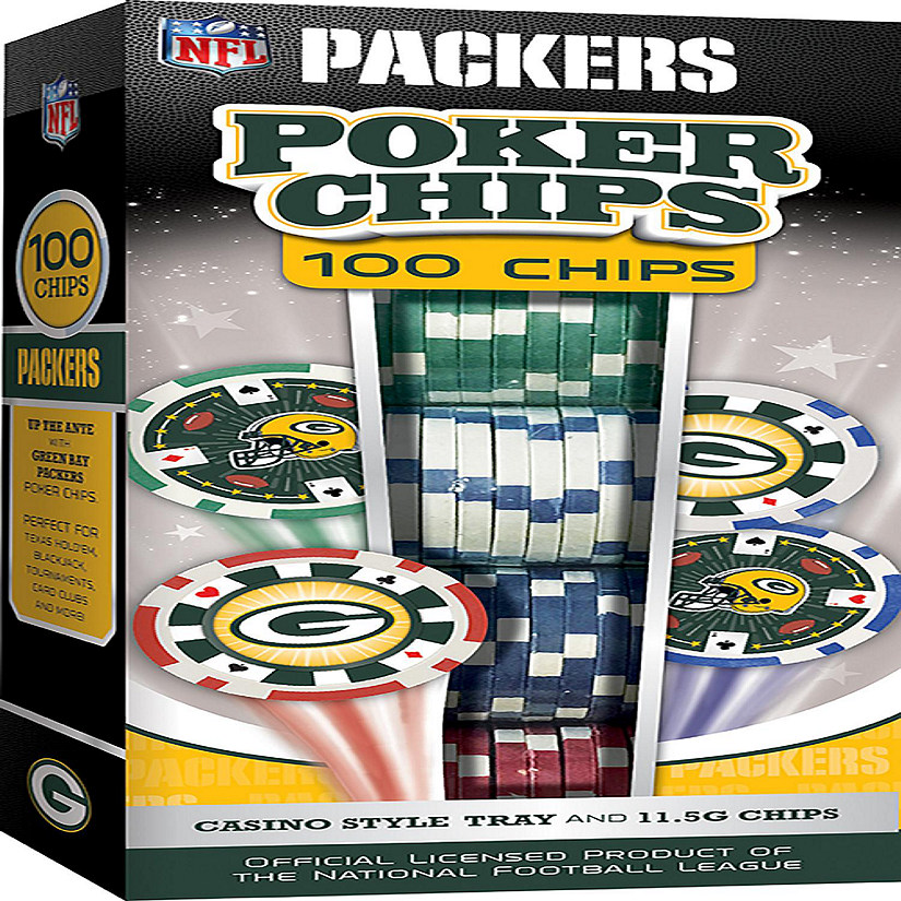 Green Bay Packers 100 Piece Poker Chips Image