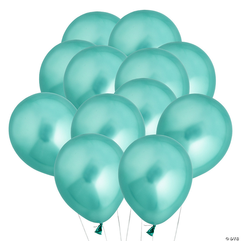 Green Chrome 5" Latex Balloons - 24 Pc. Image