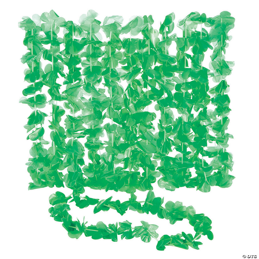 Green Flower Plastic Leis - 12 Pc. Image